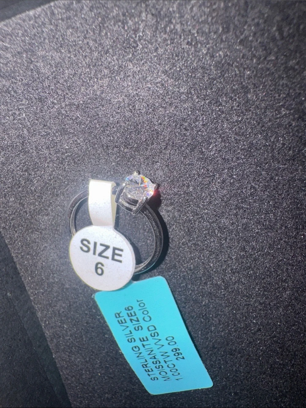 Sterling Silver Ring Size 6 - 1.00 CT VVSD Color